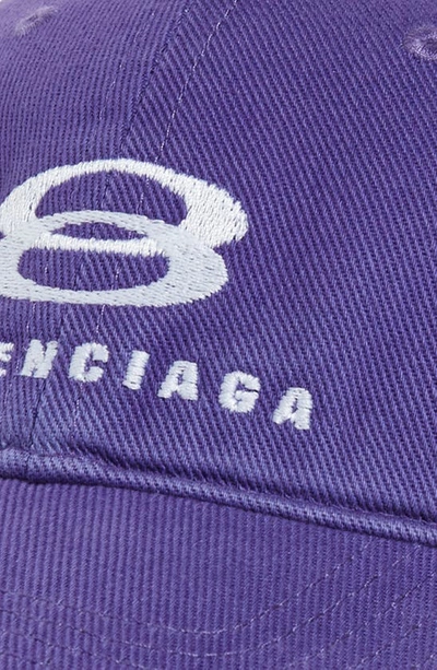 Shop Balenciaga Infinity Baseball Cap In Ultra Violet/ White