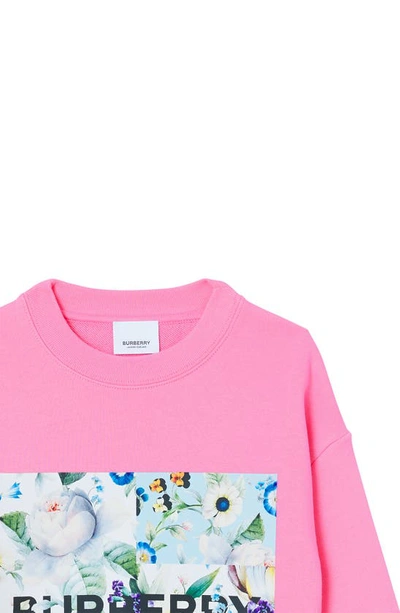 Shop Burberry Kids' Montage Graphic Sweatshirt In Bubble Gum Pink