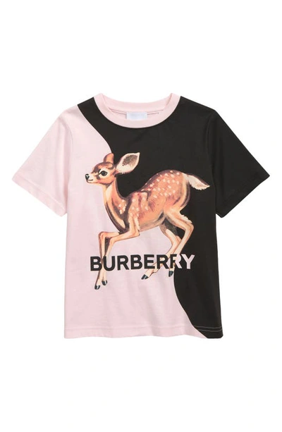 Shop Burberry Kids' Montage Graphic Tee In Alabaster Pink
