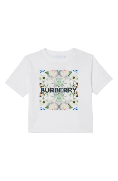 Shop Burberry Kids' Montage Graphic Tee In White
