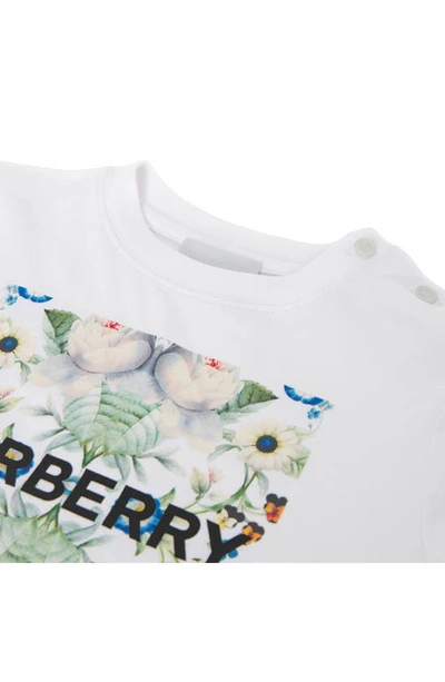 Shop Burberry Kids' Montage Graphic Tee In White