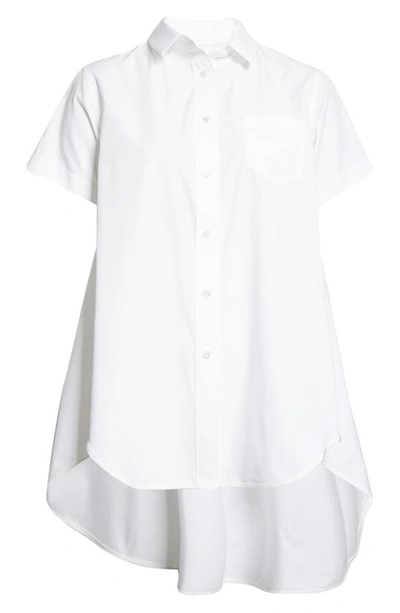 Shop Sacai Extended Hem Poplin Shirt In White