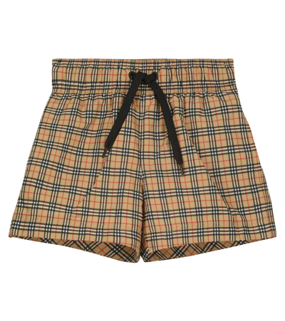 Shop Burberry Vintage Check Swim Trunks In Archive Beige Ip Chk