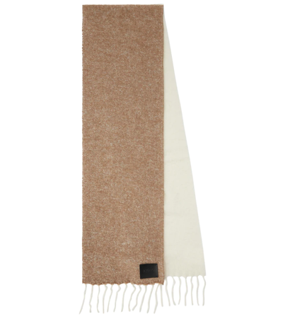 Shop Joseph Adele Reversible Wool-blend Scarf In Almond