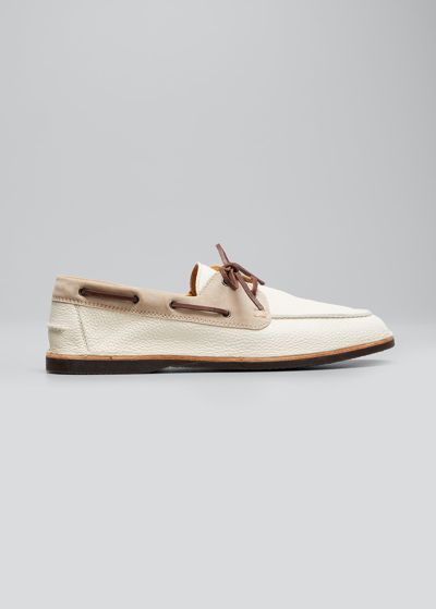 Brunello Cucinelli - Men - Boat Shoes Grey Brown