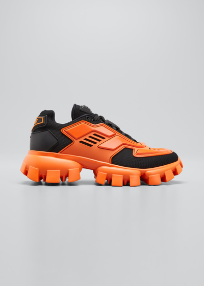 Shop Prada Men's Cloudbust Thunder Lug-sole Trainer Sneakers In Nearanc 1
