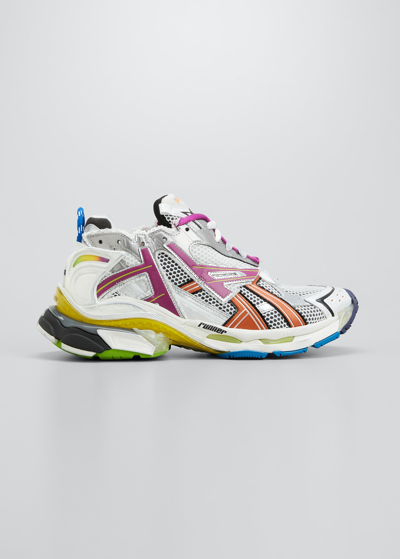 Shop Balenciaga Men's Multicolor Mesh Runner Sneakers In Rainbow
