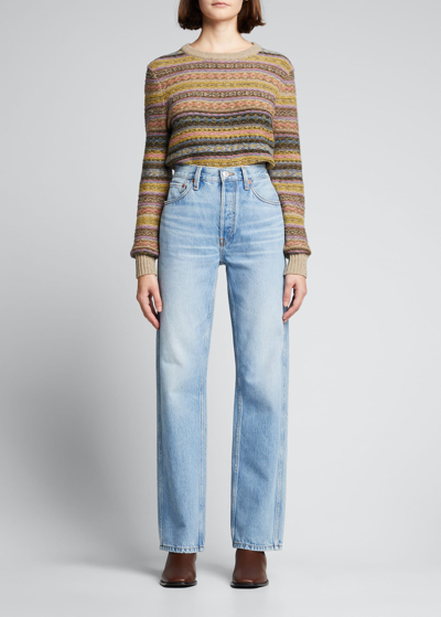 Shop Re/done 90s High-rise Loose Jeans In 60s Fade