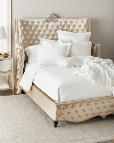 Shop Haute House Alexis Tufted King Bed In Champagne