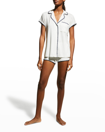 Eberjey Frida Relaxed Short Pajamas In Ivorynavy