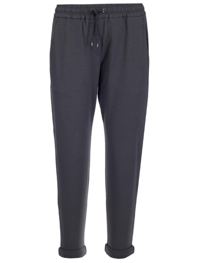 Shop Brunello Cucinelli Drawstring Track Pants In Grey