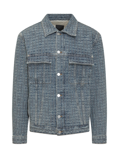 Shop Givenchy 4g Denim Jacket In Blue