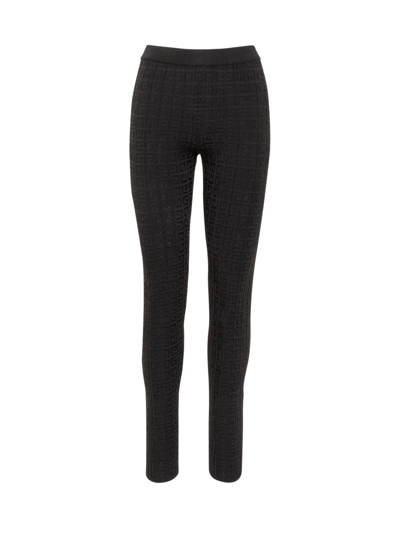 Shop Givenchy Zipped Logo Motif Leggings In Black