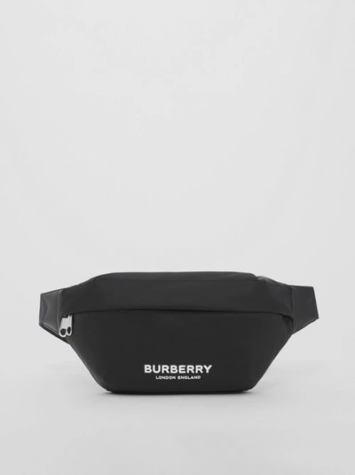 Burberry Sonny Belt Bag In Nylon With Logo Print In Black