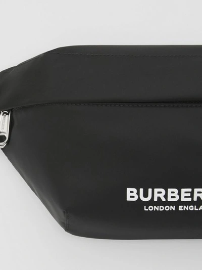 Burberry Sonny Belt Bag In Nylon With Logo Print In Black