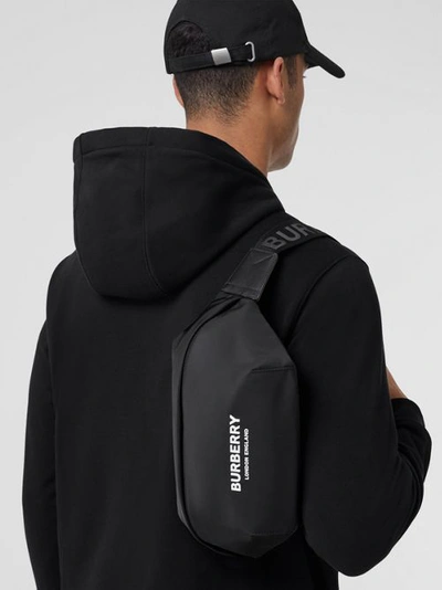 Burberry Sonny Belt Bag In Nylon With Logo Print In Black