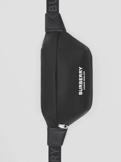Burberry Sonny Belt Bag In Nylon With Logo Print In Black