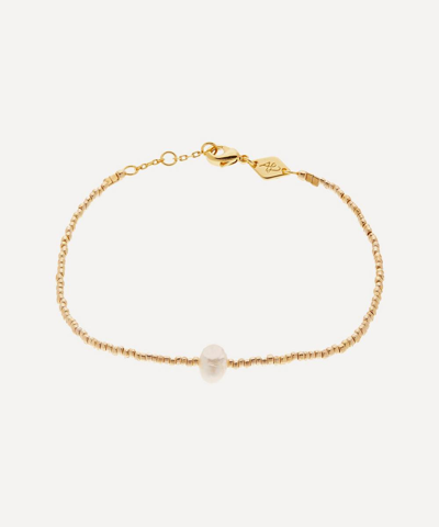 Shop Anni Lu Gold-plated Pearly Beaded Bracelet