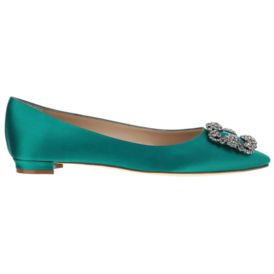 Shop Manolo Blahnik Women's Ballet Flats Ballerinas   Hangisi In Green