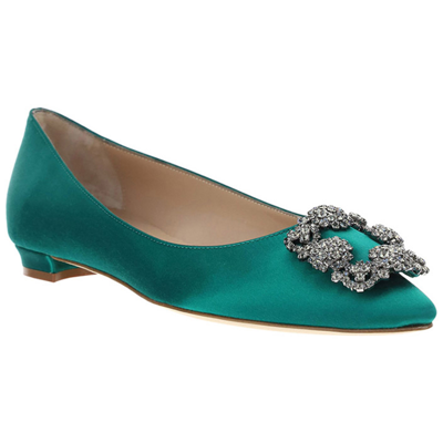 Shop Manolo Blahnik Women's Ballet Flats Ballerinas   Hangisi In Green