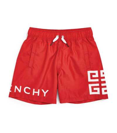 Shop Givenchy Kids Logo Swim Shorts (4-14 Years) In Red