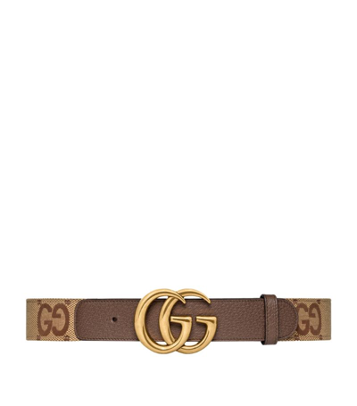 Shop Gucci Jumbo Gg Marmont Logo Belt In Brown