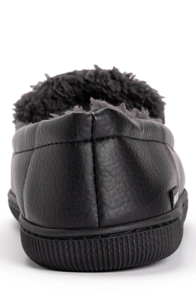 Shop Muk Luks Faux Fur Lined Moccasin Slipper In Black