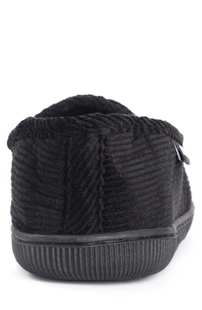 Shop Muk Luks Corduroy Flannel Lined Moccasin Slipper In Black