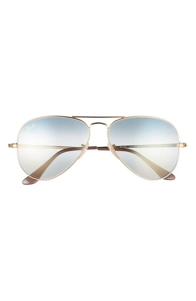Shop Ray Ban 58mm Aviator Sunglasses In Arista / Clear Gradient Blue