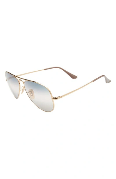 Shop Ray Ban 58mm Aviator Sunglasses In Arista/ Pink Gradient Blue