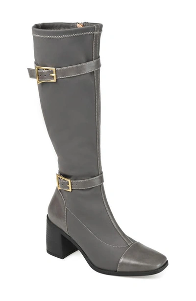 Shop Journee Collection Gaibree Buckle Boot In Grey