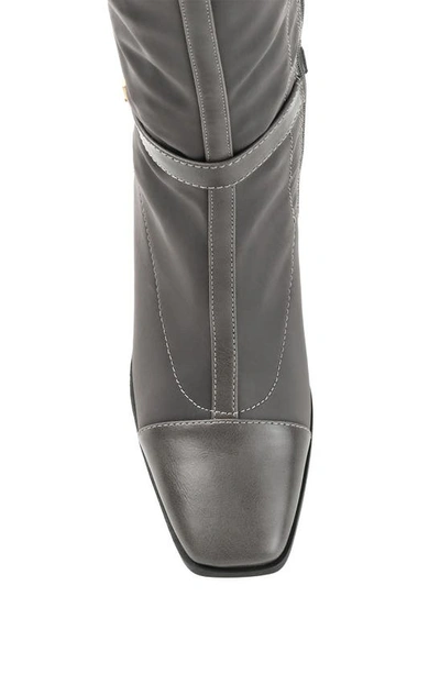 Journee Collection Womens Gaibree Stacked Heel Knee High Boots In Grey