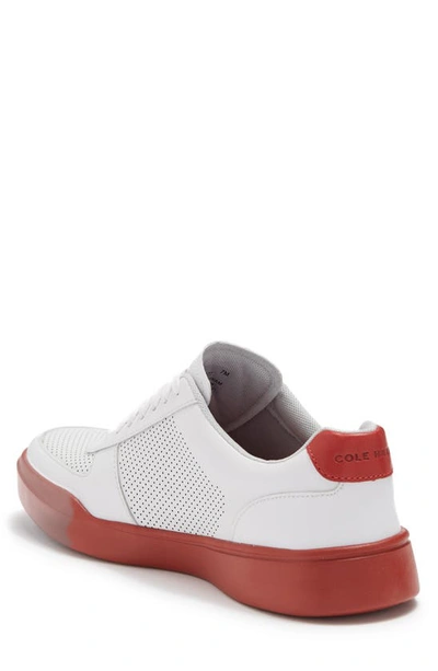 Shop Cole Haan Grand Crosscourt Modern Perforated Sneaker In Optic White/ Peacoat