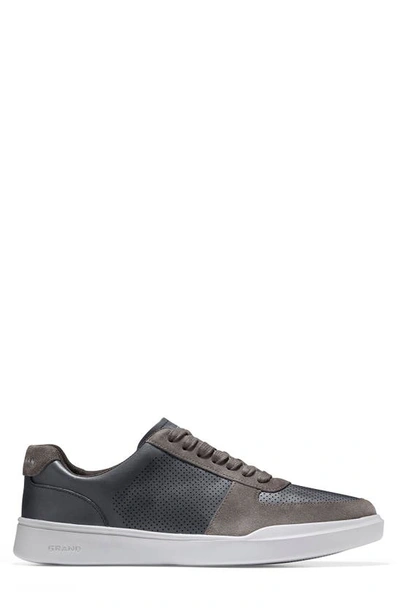 Shop Cole Haan Grand Crosscourt Modern Perforated Sneaker In Blue Knight/ Magnet/ Cool Grey