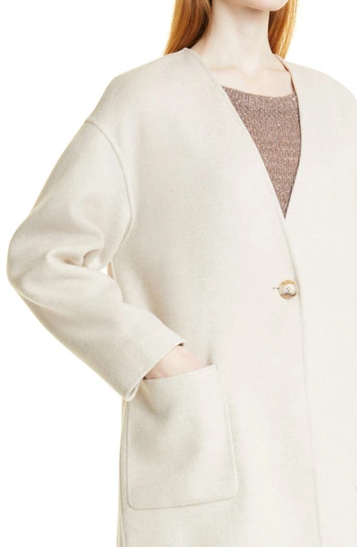 Shop Nordstrom Signature Wool & Cashmere Double Face Coat In Grey Moonstruck