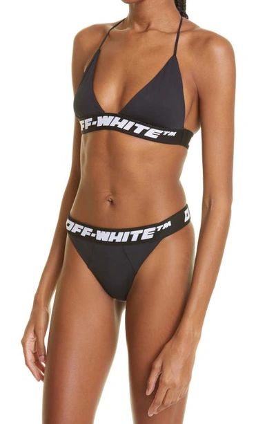 Shop Off-white Logo Band Two-piece Swimsuit In Black