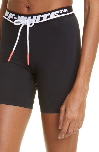 Shop Off-white Athletic Logo Band Bike Shorts In Black
