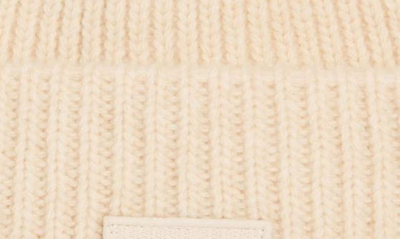 Shop Acne Studios Pansy Face Patch Rib Wool Beanie In Oatmeal Melange