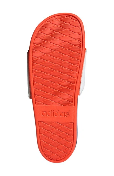 Shop Adidas Originals Adilette Comfort Sport Slide In White/royal Blue/solar Red