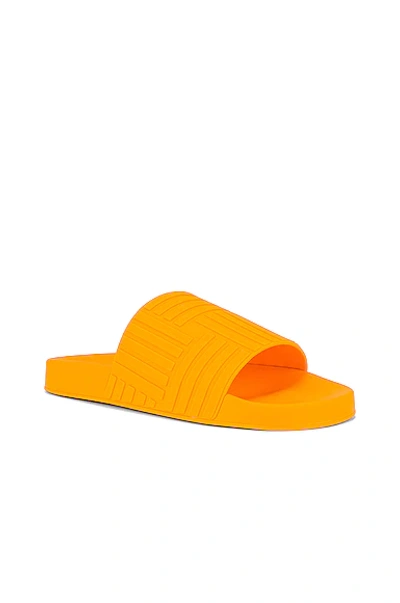 Bottega Veneta Orange Slider Sandals In Tangerine