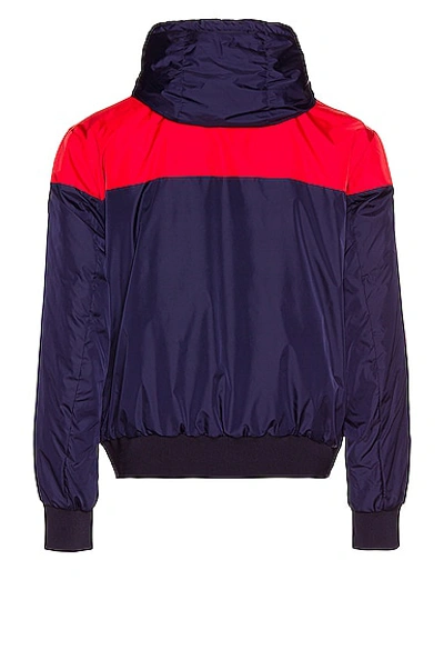 Moncler Bukret Colour-blocked Shell Hooded Jacket In Navy