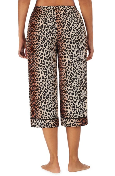 Room Service Pjs Wide Leg Crop Pajama Pants In Brown Print