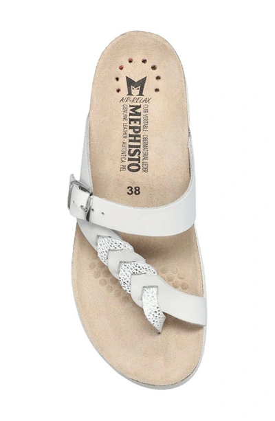 Shop Mephisto Heleonore Toe Post Sandal In White Sandanyl/ Condor White