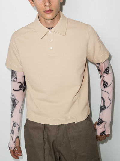 Shop Jacquemus Short-sleeve Polo Shirt In Neutrals