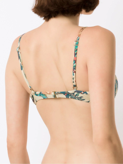 Shop Lygia & Nanny Fiji Estampado Bikini Top In Green