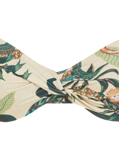 Lygia & Nanny Fiji Estampado Bikini Top In Green