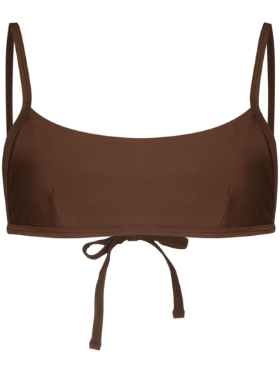 Shop Abysse Zamba Bikini Top In Brown