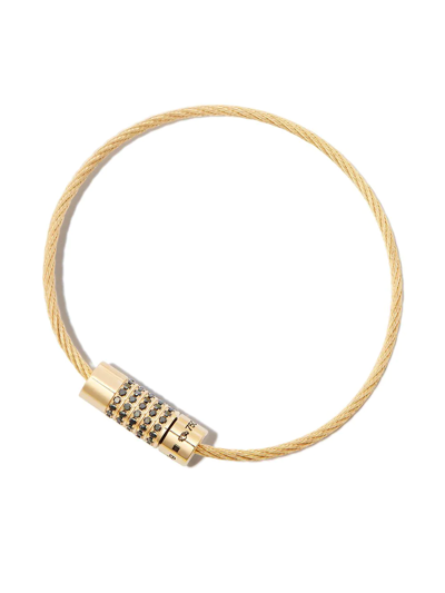 Shop Le Gramme 18kt Yellow Gold Cable Le 10g Diamond Bracelet