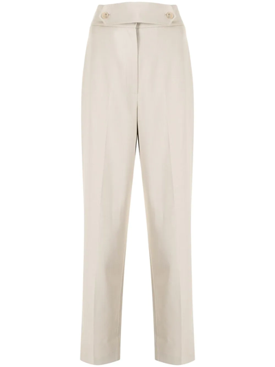 Shop Le 17 Septembre Straight-leg Tailored Trousers In Neutrals