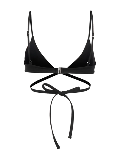 Jonathan Simkhai Harlen Solid Tie Front Bikini Top In Black